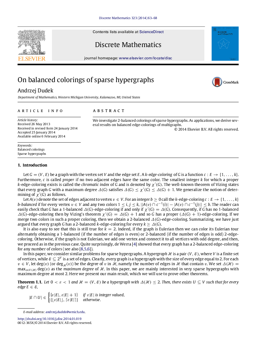 On balanced colorings of sparse hypergraphs