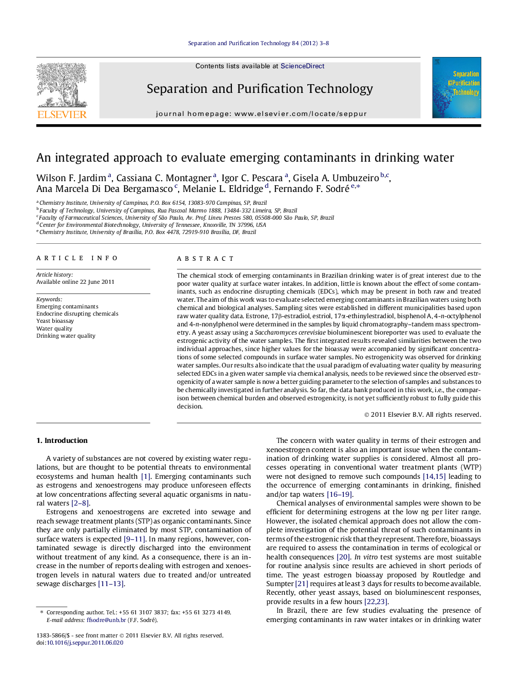 An integrated approach to evaluate emerging contaminants in drinking water