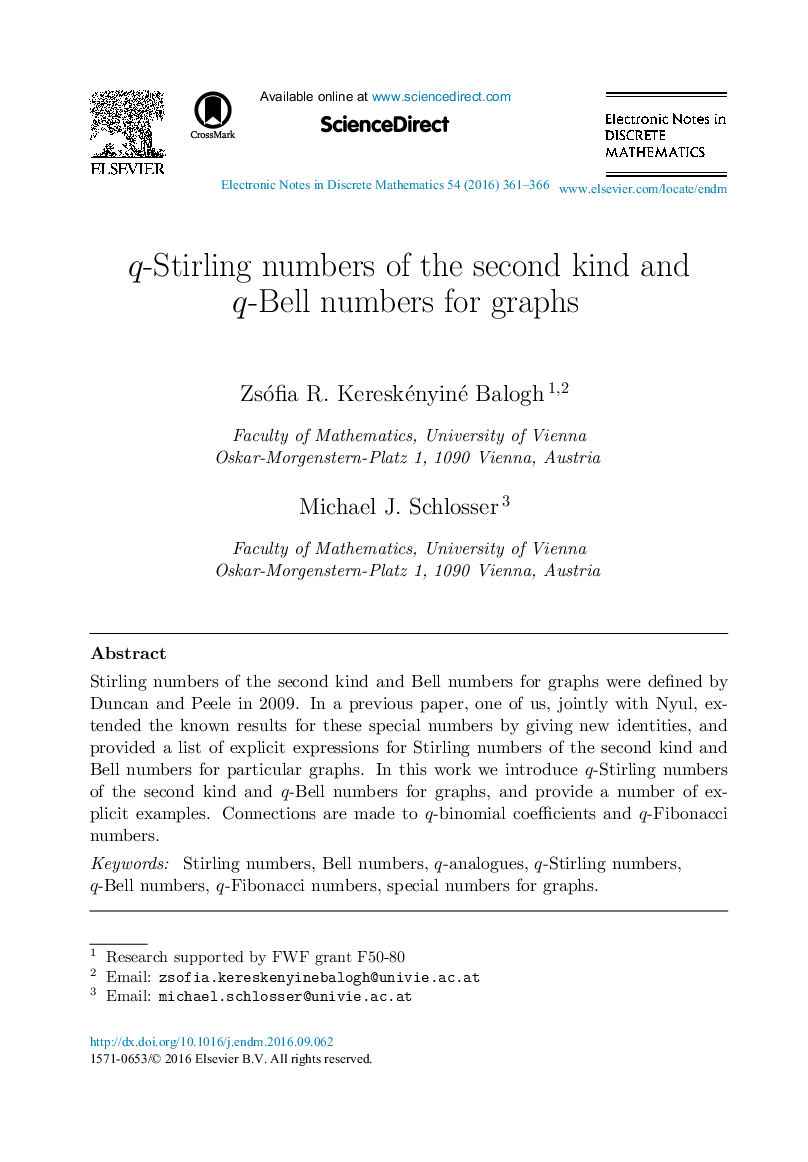 q-Stirling numbers of the second kind and q-Bell numbers for graphs