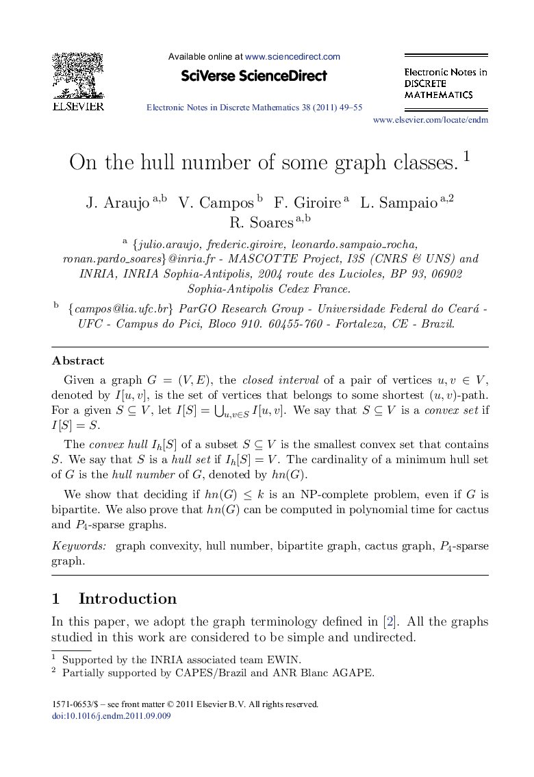 On the hull number of some graph classes