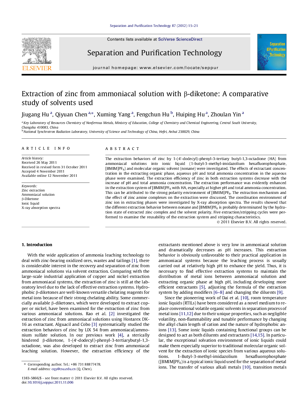 Extraction of zinc from ammoniacal solution with Î²-diketone: A comparative study of solvents used