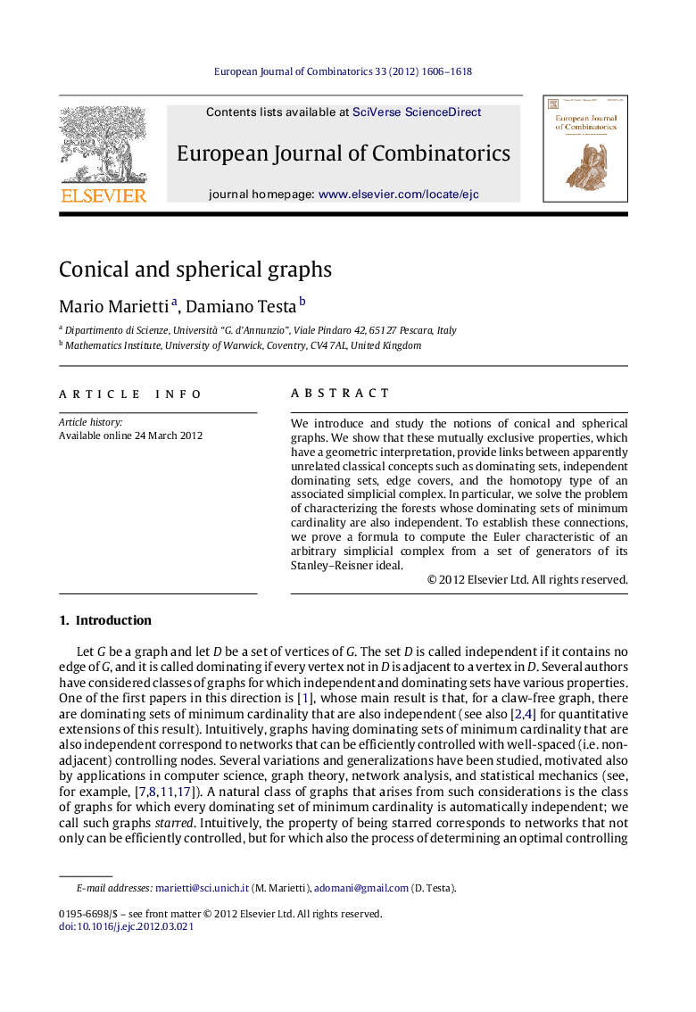 Conical and spherical graphs