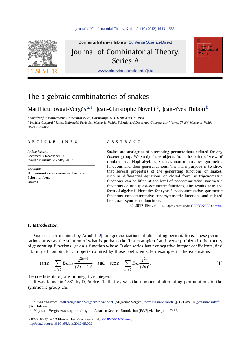 The algebraic combinatorics of snakes