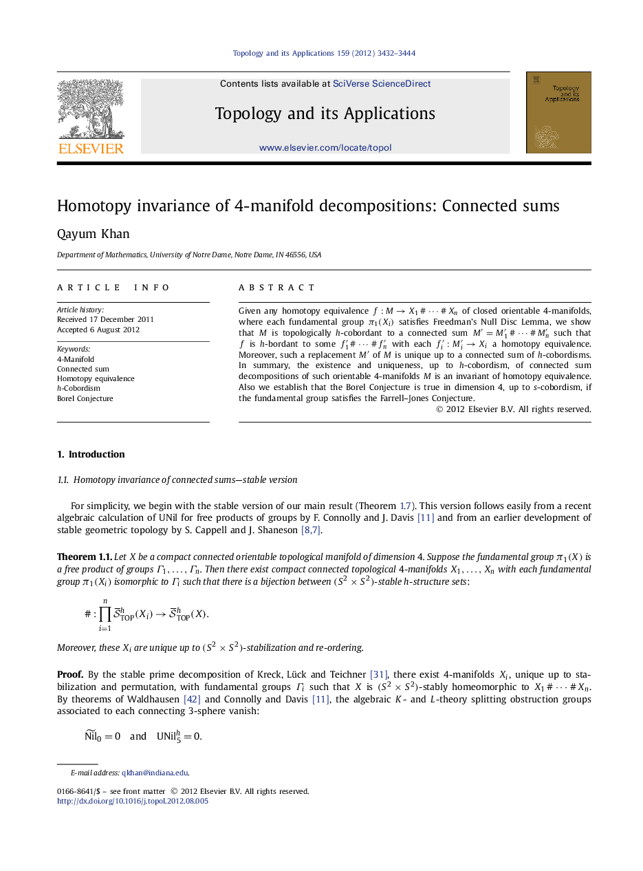 Homotopy invariance of 4-manifold decompositions: Connected sums