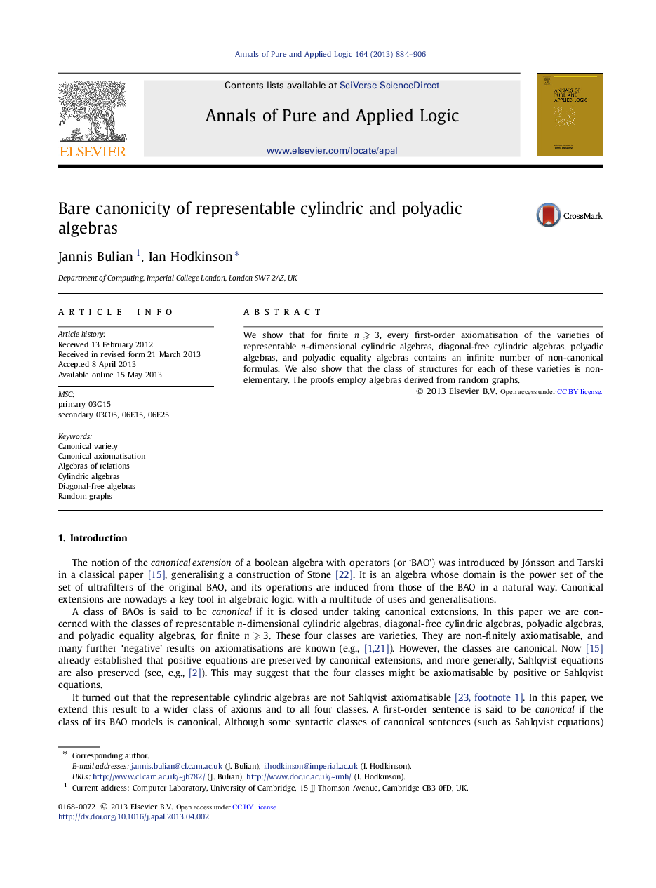 Bare canonicity of representable cylindric and polyadic algebras