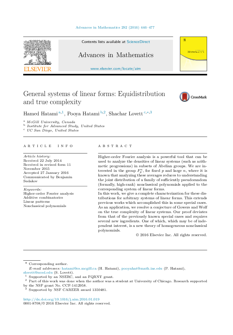 General systems of linear forms: Equidistribution and true complexity