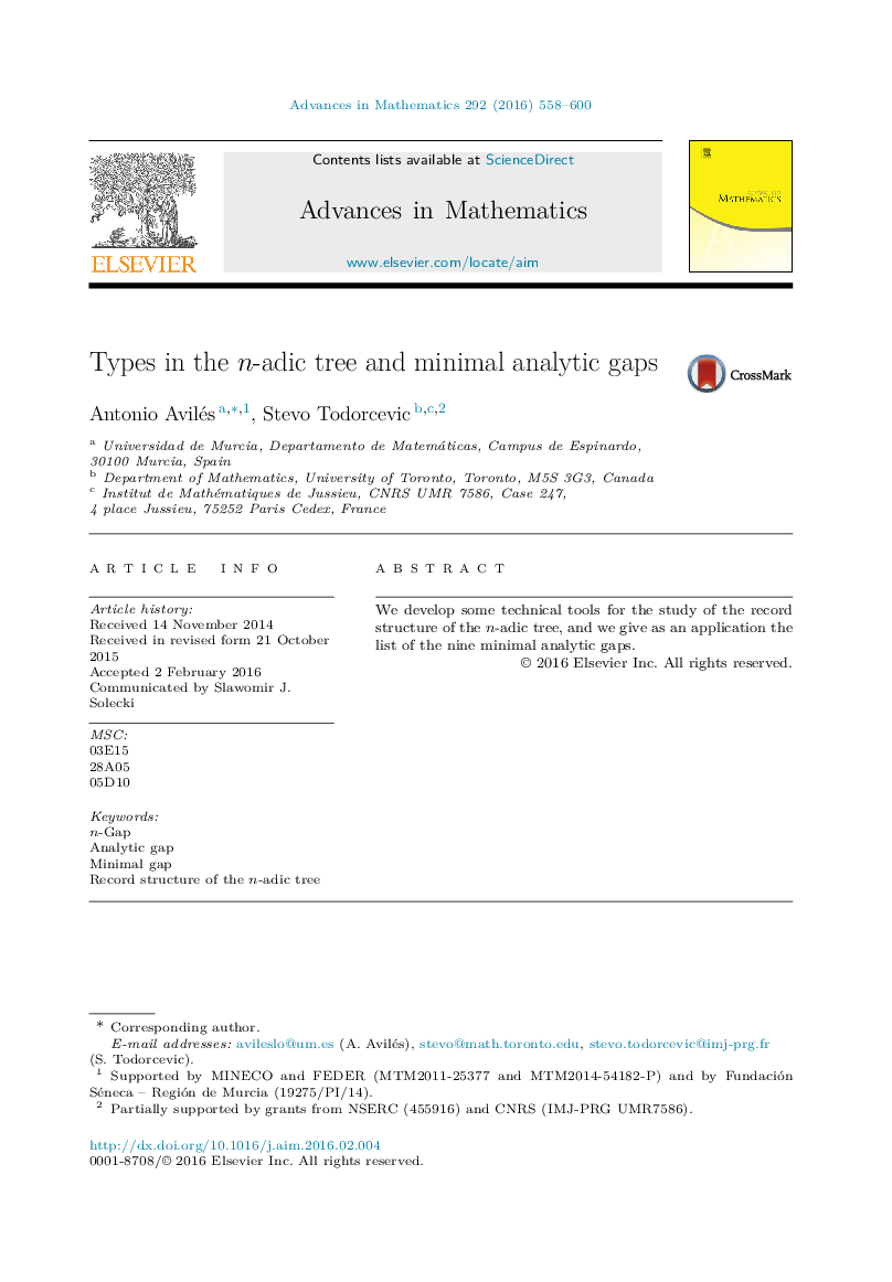 Types in the n-adic tree and minimal analytic gaps