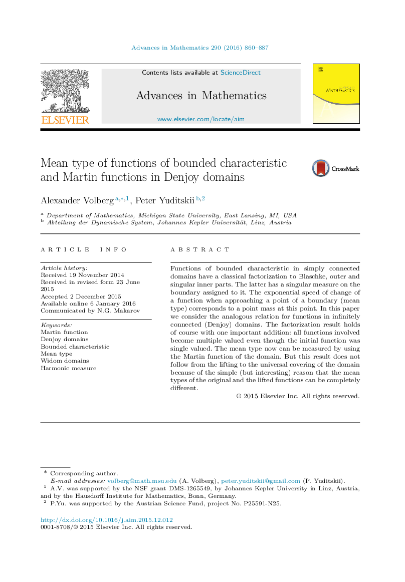 Mean type of functions of bounded characteristic and Martin functions in Denjoy domains