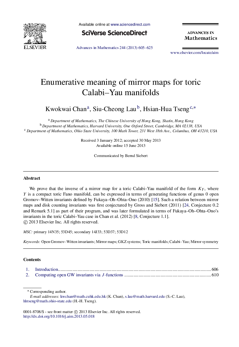 Enumerative meaning of mirror maps for toric Calabi-Yau manifolds