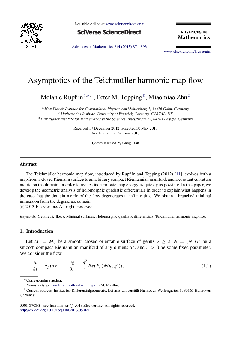 Asymptotics of the Teichmüller harmonic map flow