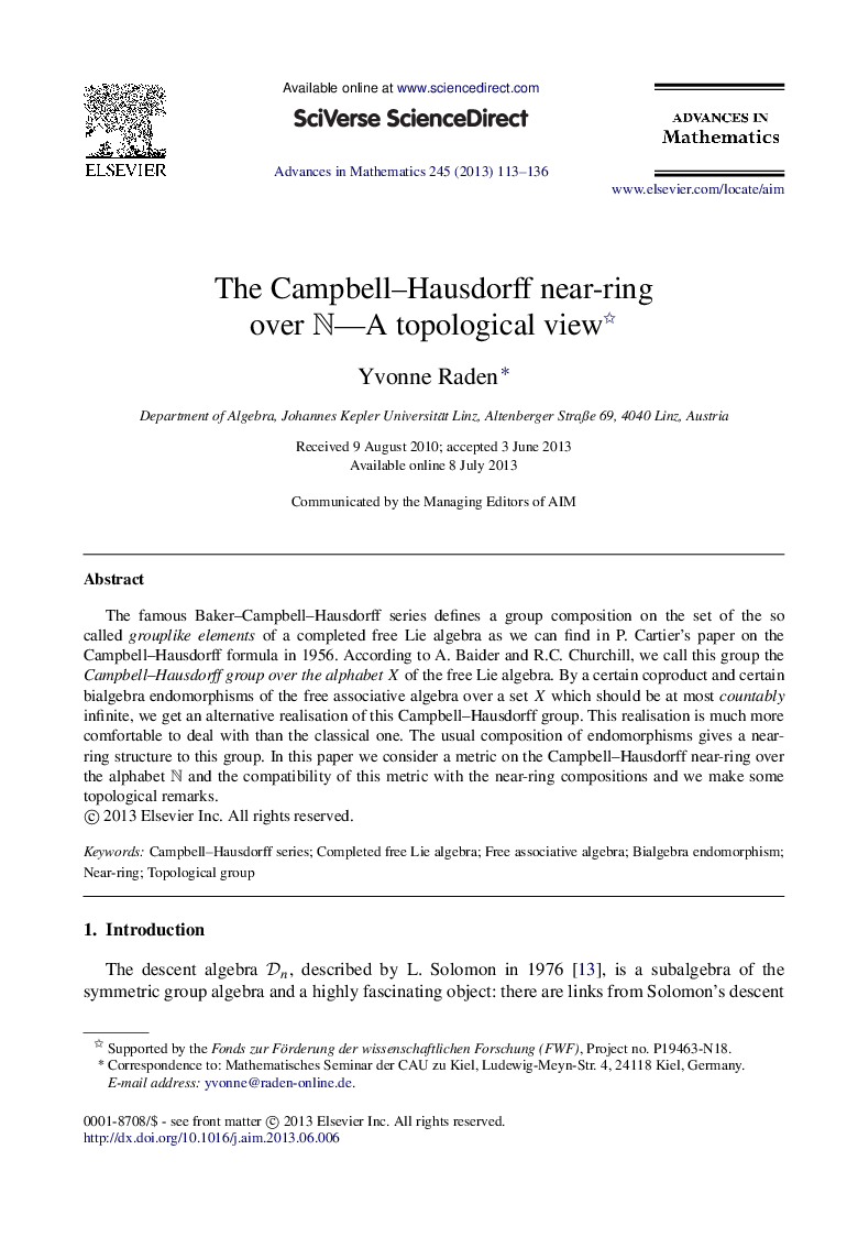 The Campbell-Hausdorff near-ring over N-A topological view