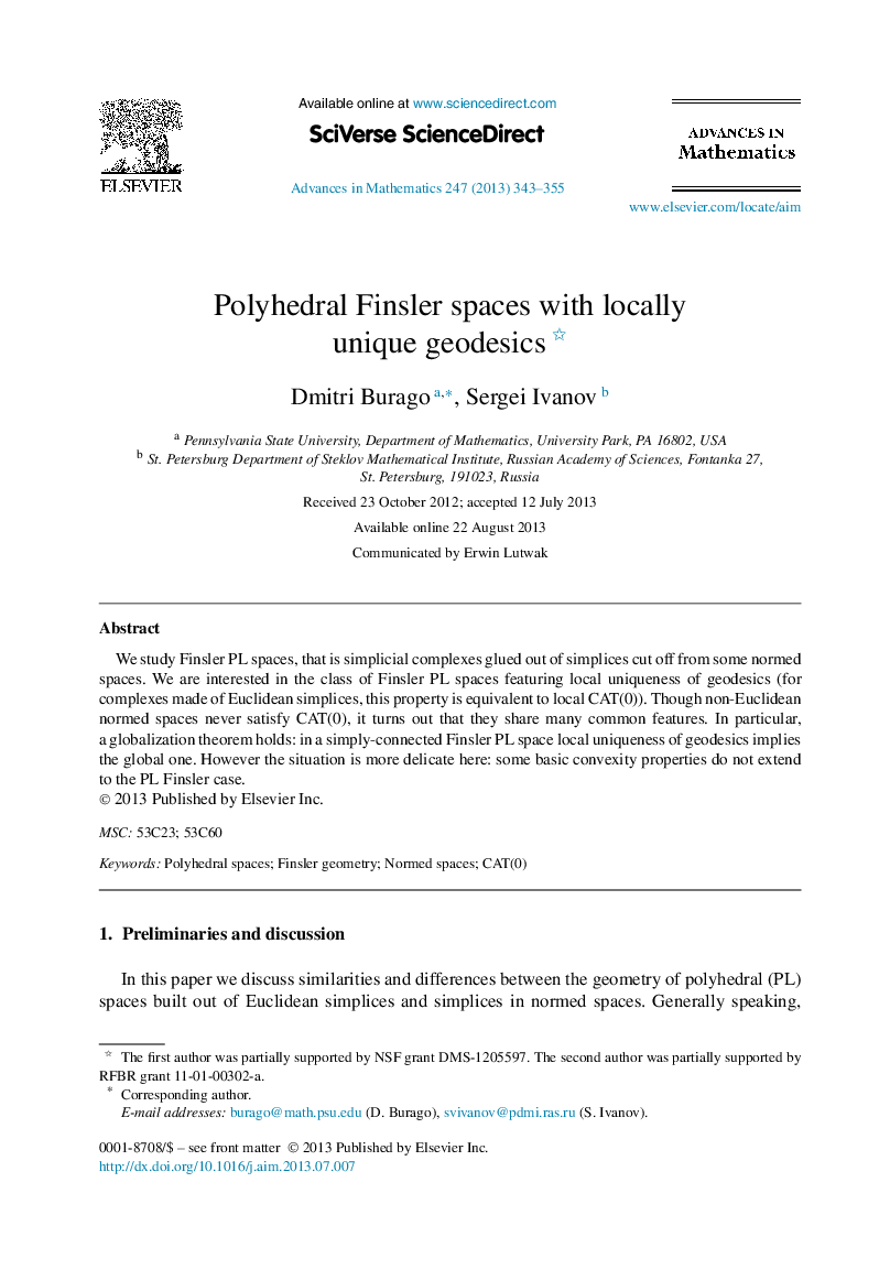 Polyhedral Finsler spaces with locally unique geodesics