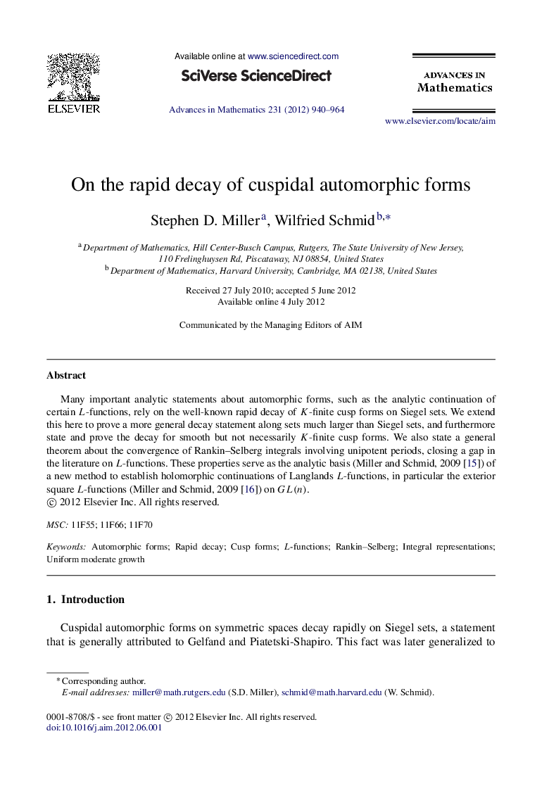 On the rapid decay of cuspidal automorphic forms