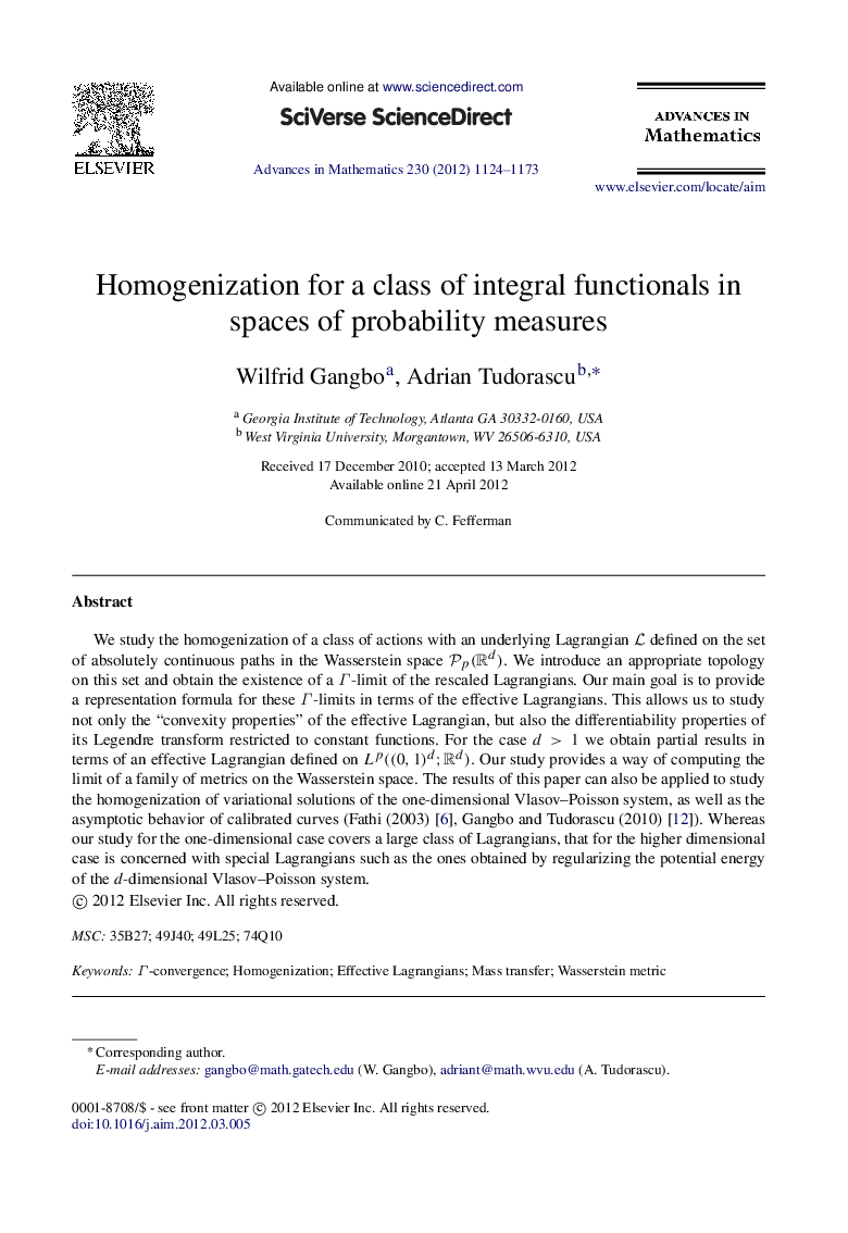 Homogenization for a class of integral functionals in spaces of probability measures