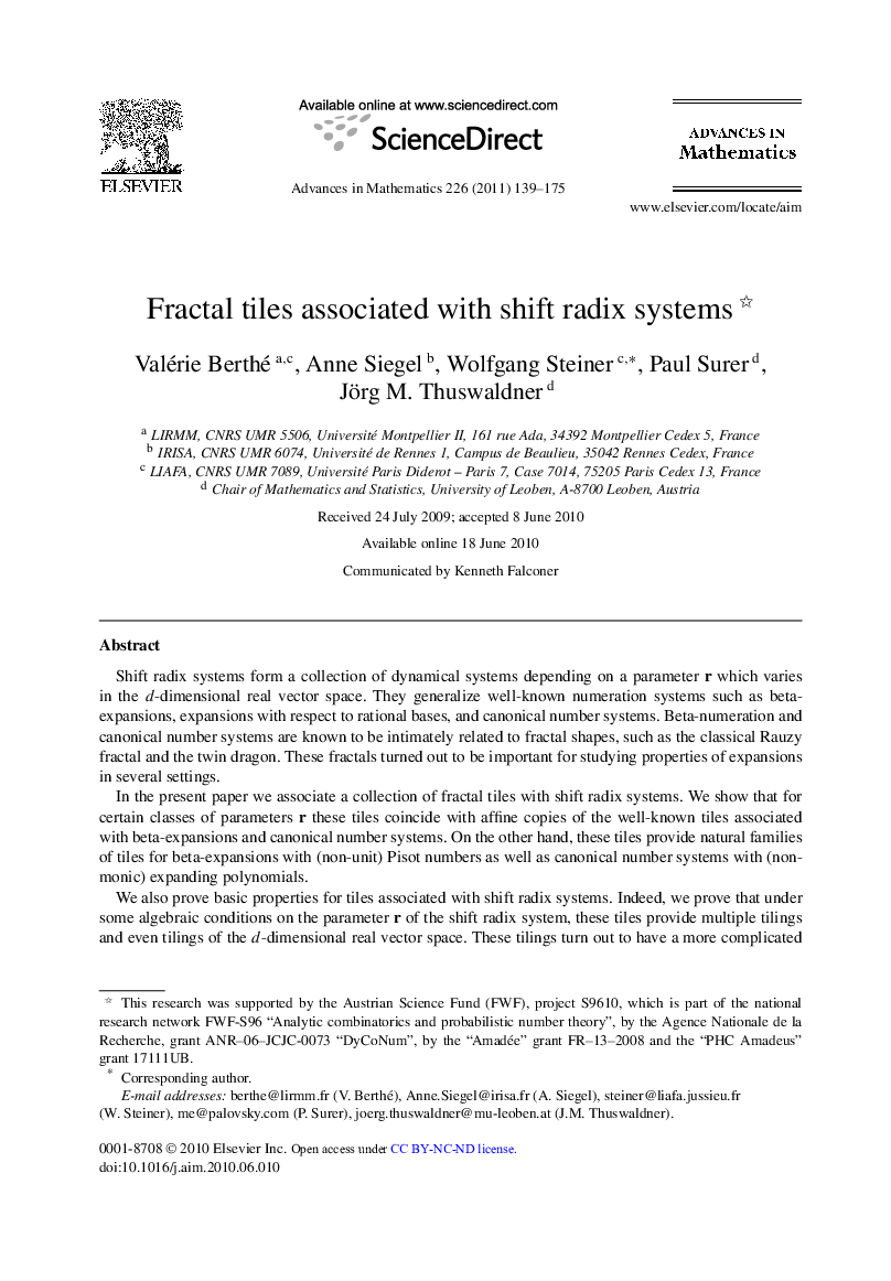 Fractal tiles associated with shift radix systems