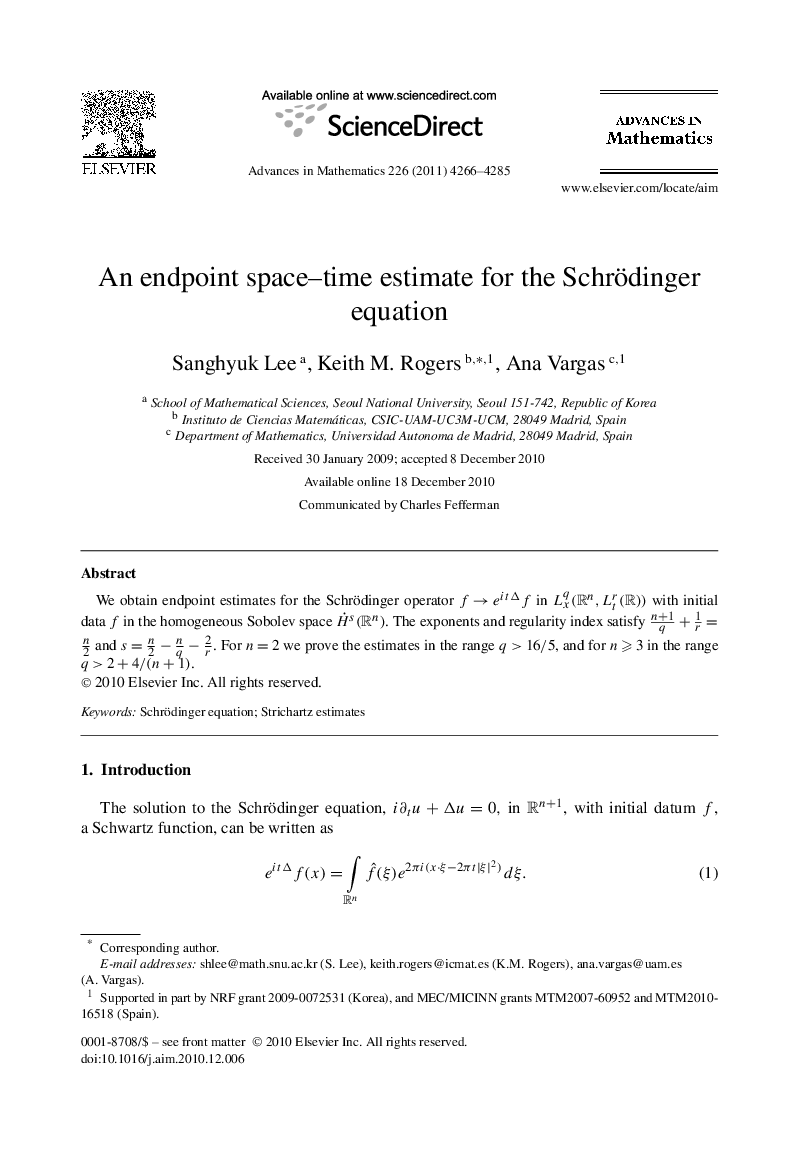 An endpoint space-time estimate for the Schrödinger equation