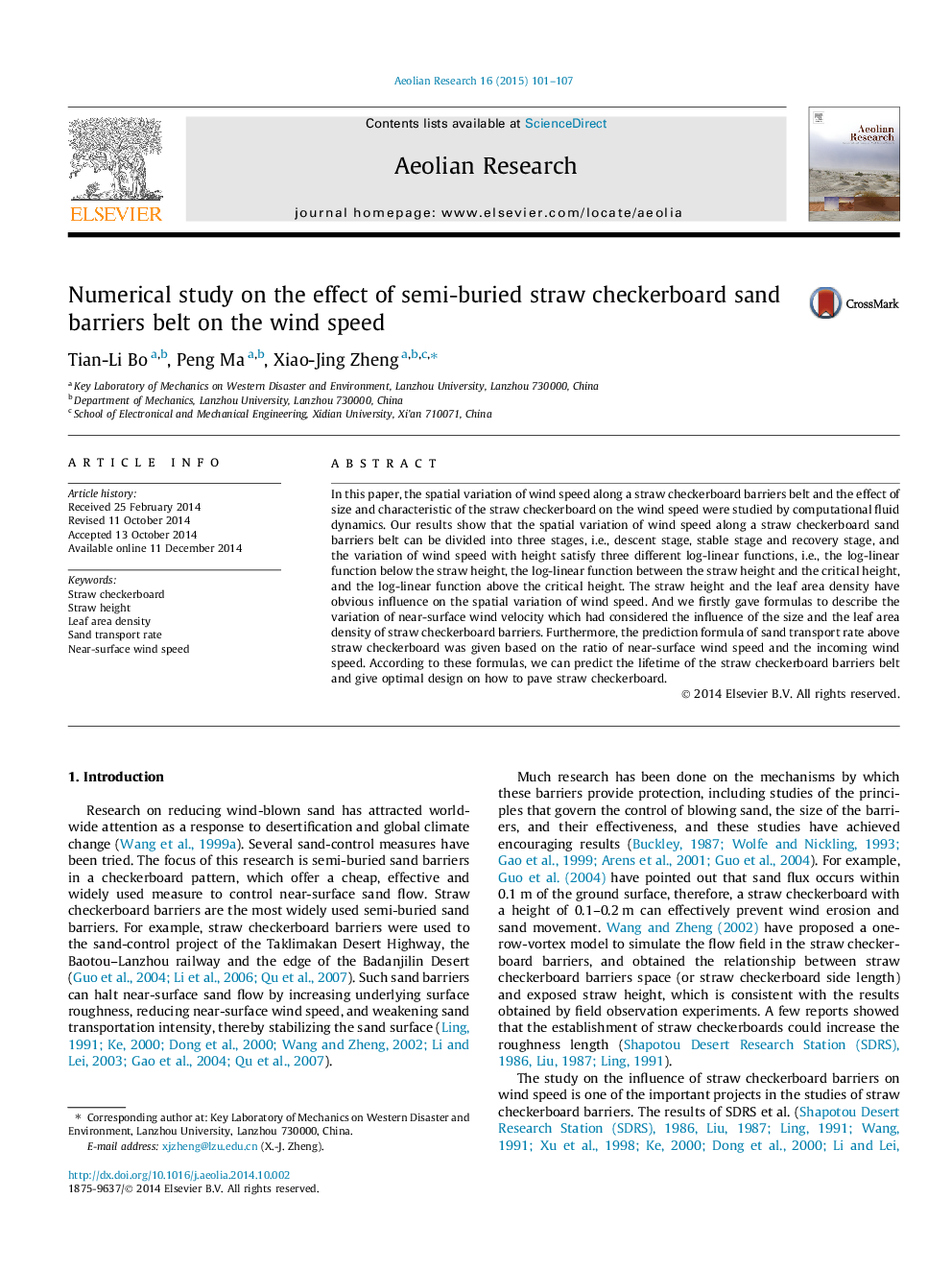 Numerical study on the effect of semi-buried straw checkerboard sand barriers belt on the wind speed