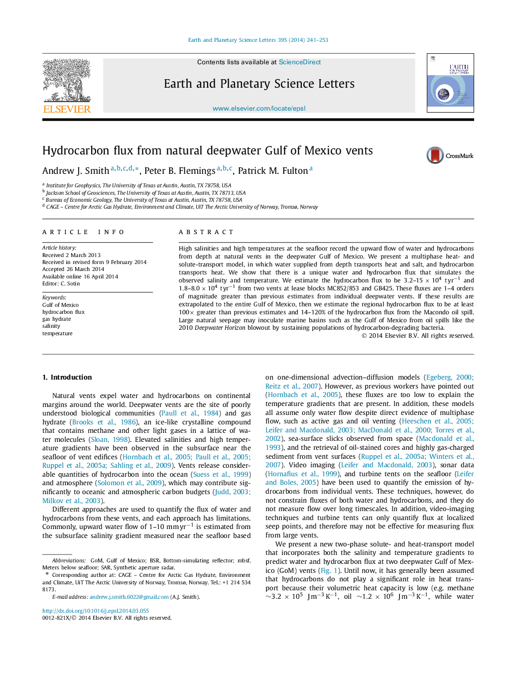 Hydrocarbon flux from natural deepwater Gulf of Mexico vents