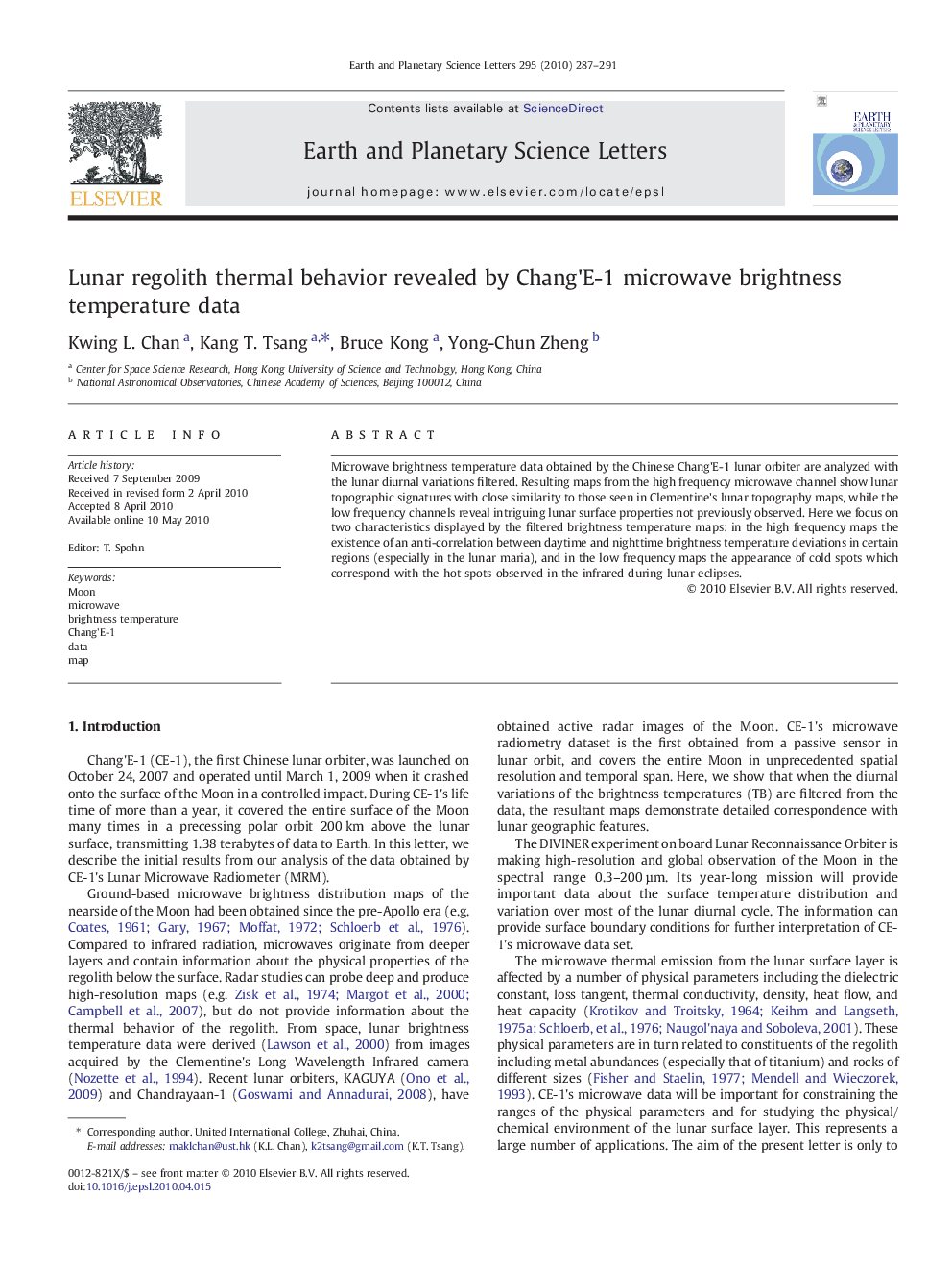 Lunar regolith thermal behavior revealed by Chang'E-1 microwave brightness temperature data