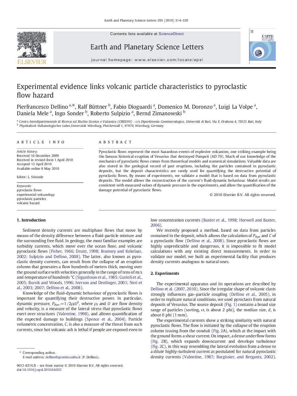 Experimental evidence links volcanic particle characteristics to pyroclastic flow hazard