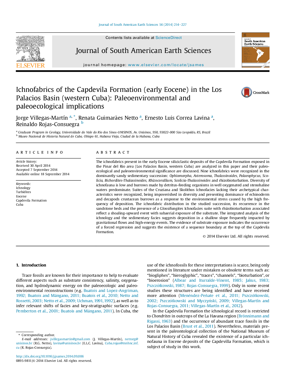 Ichnofabrics of the Capdevila Formation (early Eocene) in the Los Palacios Basin (western Cuba): Paleoenvironmental and paleoecological implications