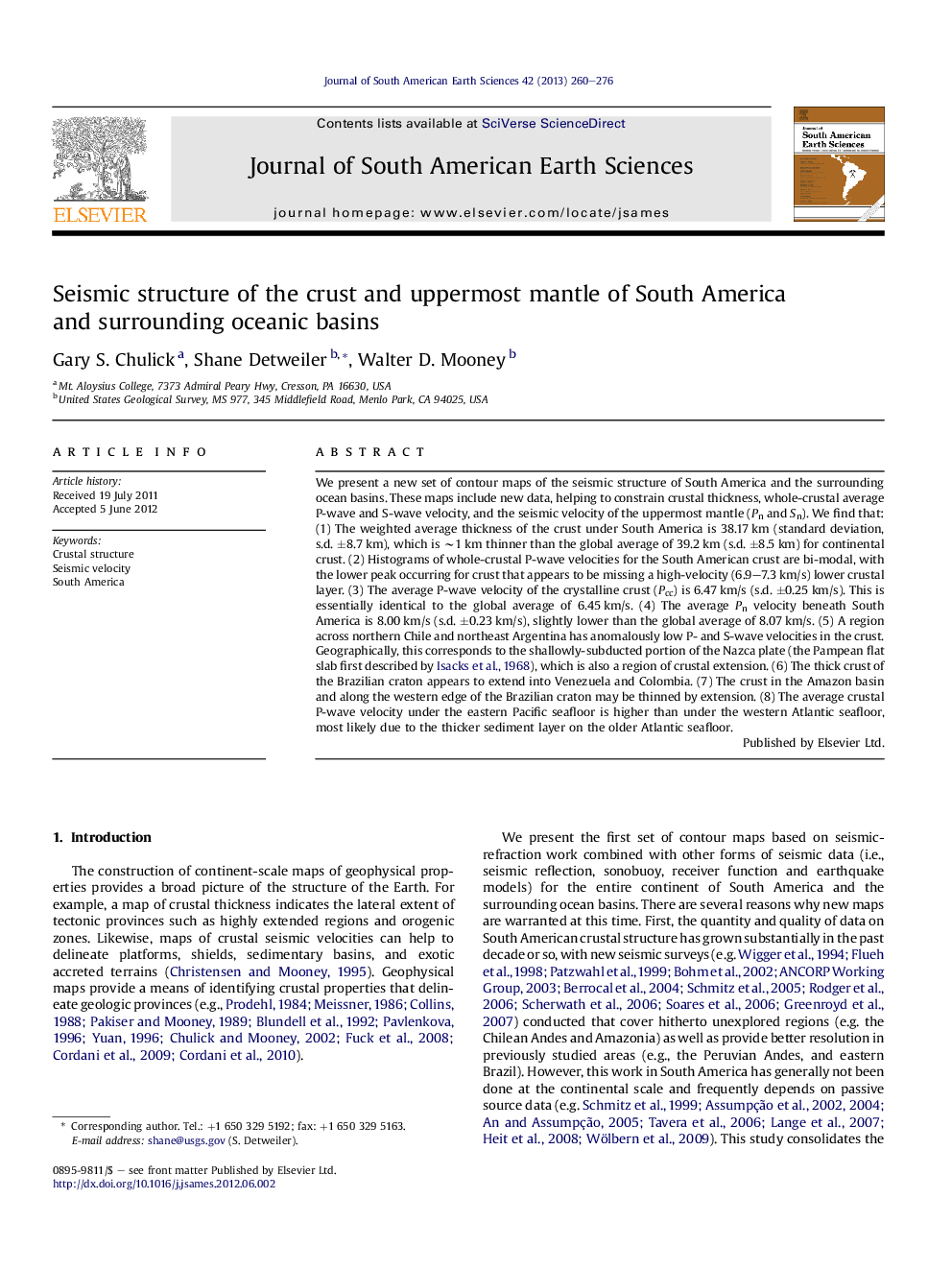 Seismic structure of the crust and uppermost mantle of South America and surrounding oceanic basins