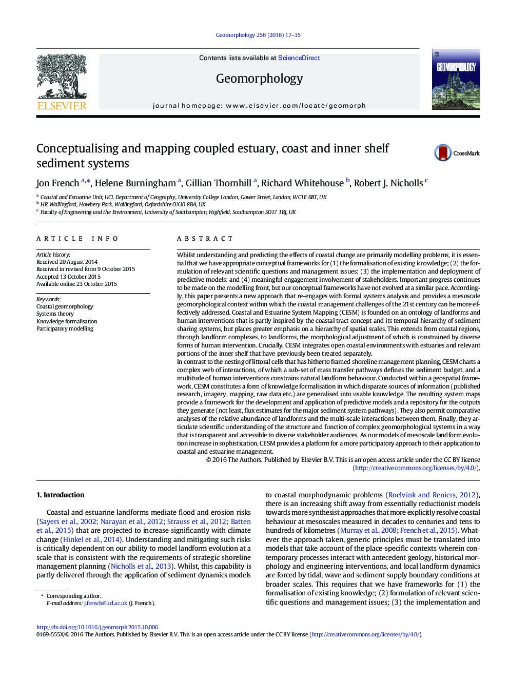 Conceptualising and mapping coupled estuary, coast and inner shelf sediment systems