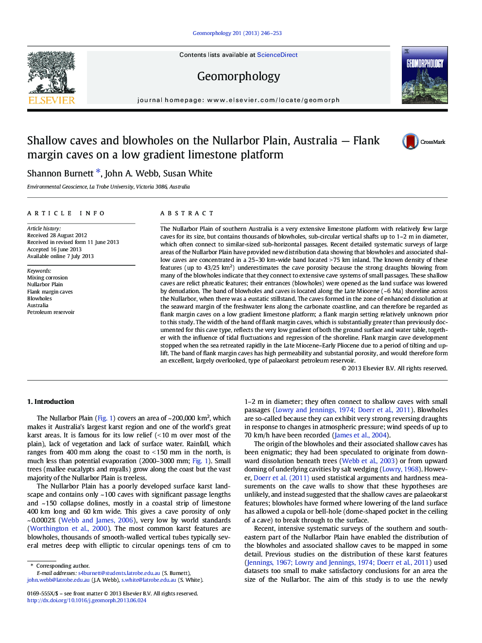 Shallow caves and blowholes on the Nullarbor Plain, Australia - Flank margin caves on a low gradient limestone platform