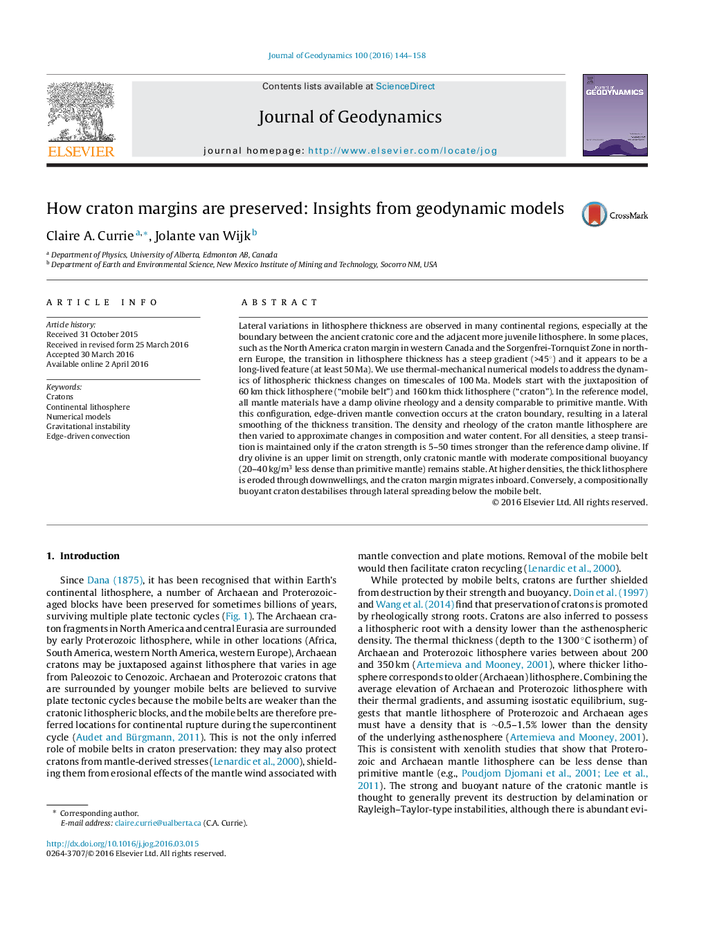 How craton margins are preserved: Insights from geodynamic models