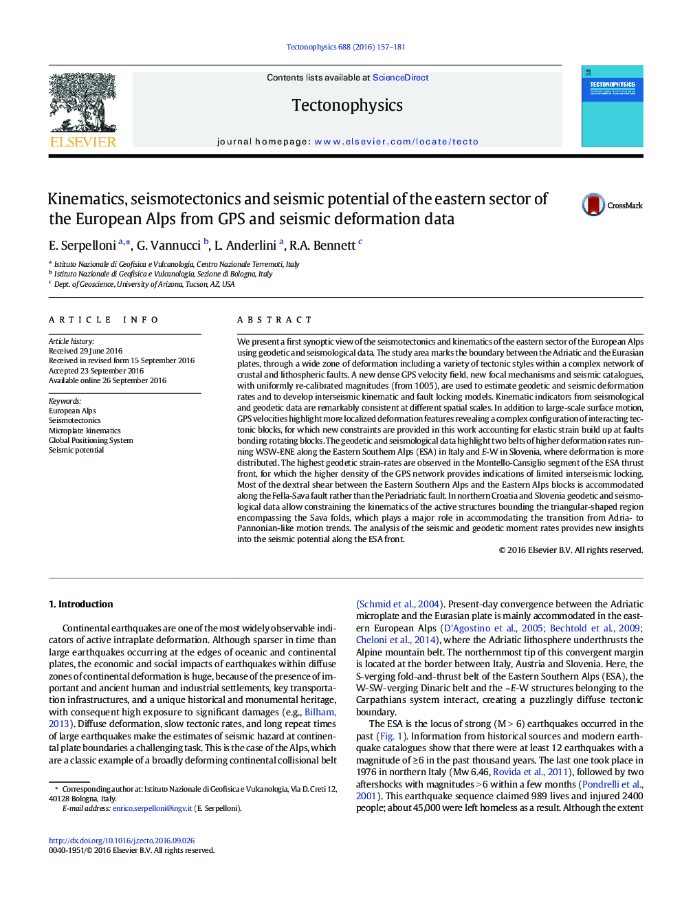 Kinematics, seismotectonics and seismic potential of the eastern sector of the European Alps from GPS and seismic deformation data