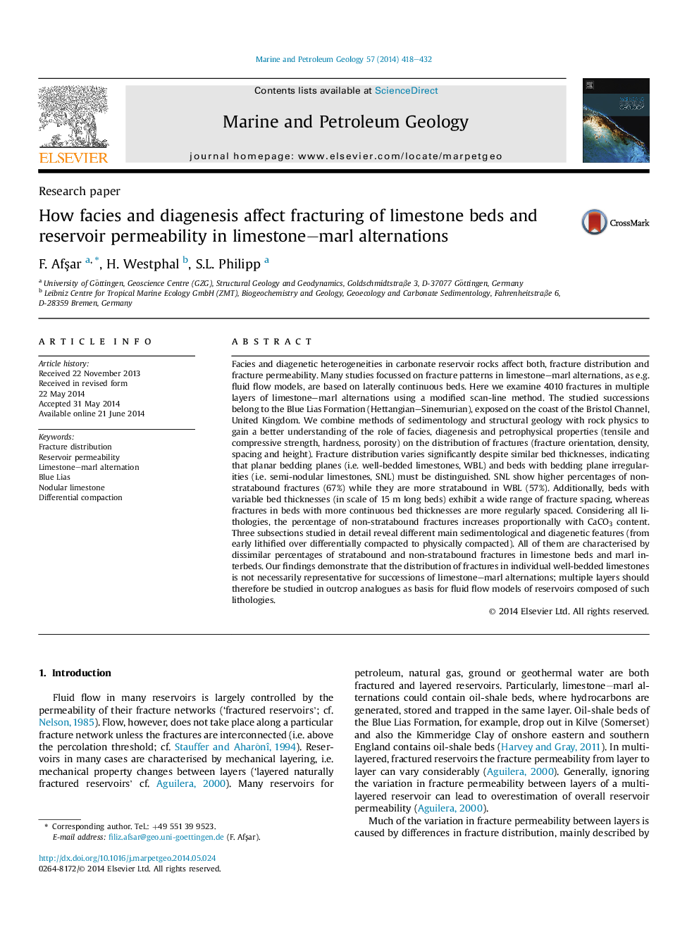 Research paperHow facies and diagenesis affect fracturing of limestone beds and reservoir permeability in limestone-marl alternations