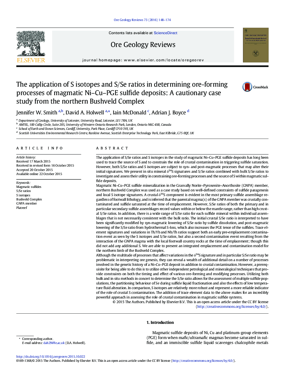 The application of S isotopes and S/Se ratios in determining ore-forming processes of magmatic Ni-Cu-PGE sulfide deposits: A cautionary case study from the northern Bushveld Complex