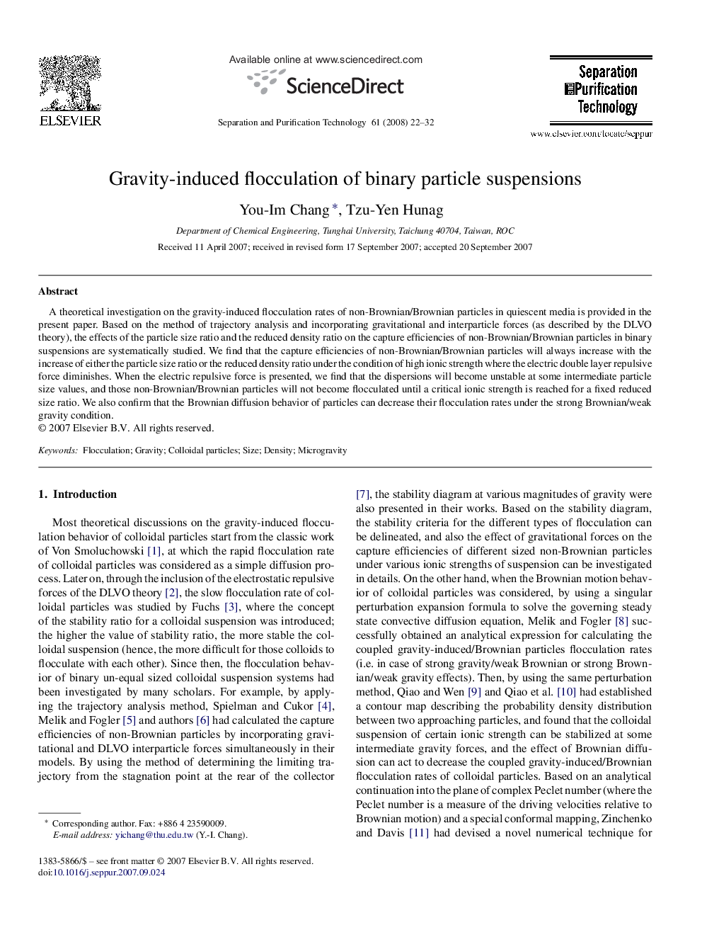 Gravity-induced flocculation of binary particle suspensions