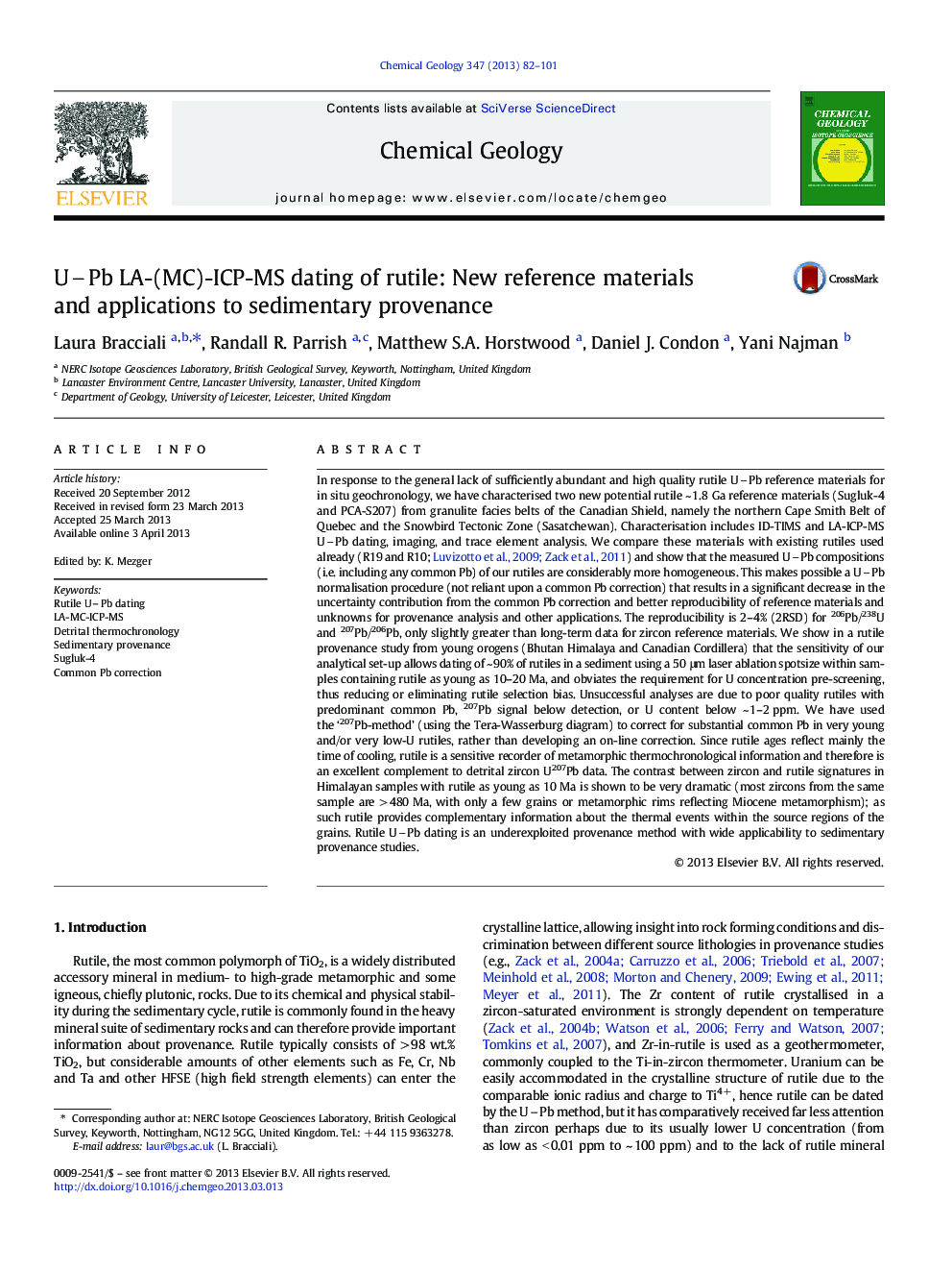 UPb LA-(MC)-ICP-MS dating of rutile: New reference materials and applications to sedimentary provenance