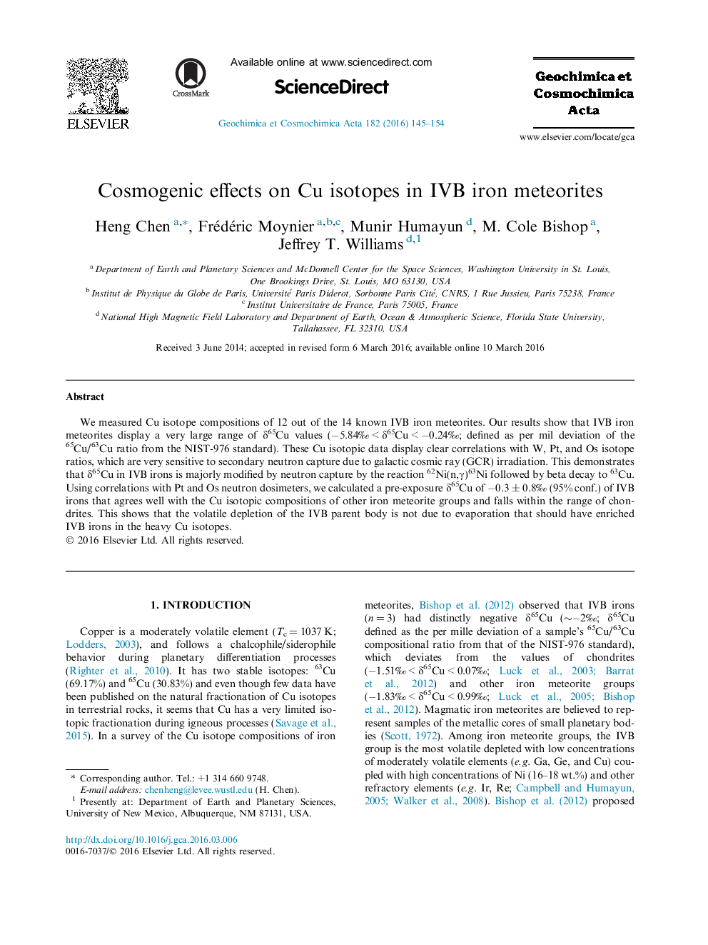 Cosmogenic effects on Cu isotopes in IVB iron meteorites