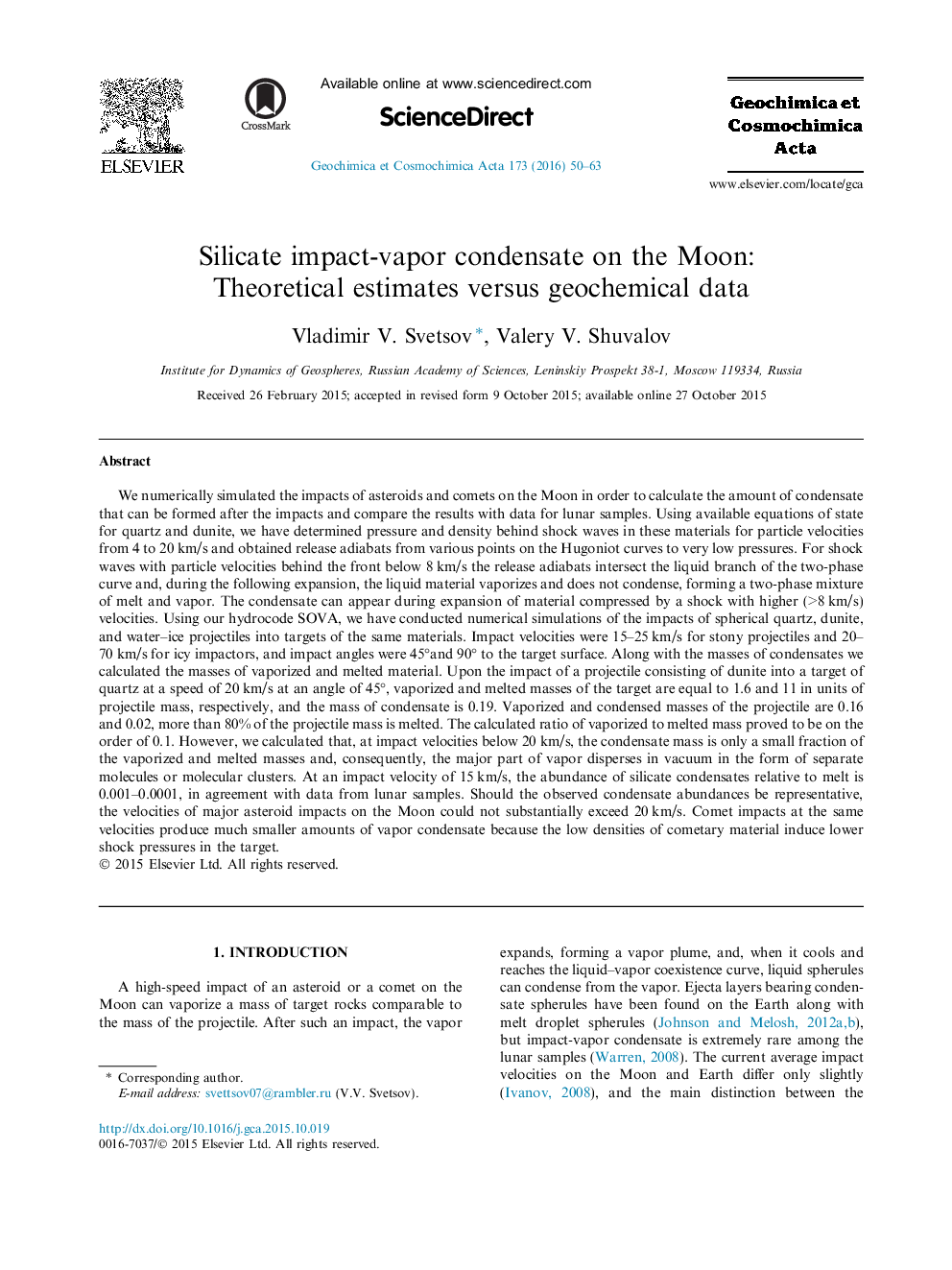 Silicate impact-vapor condensate on the Moon: Theoretical estimates versus geochemical data