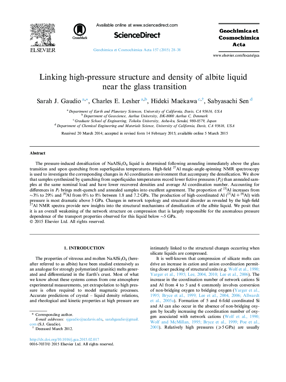 Linking high-pressure structure and density of albite liquid near the glass transition