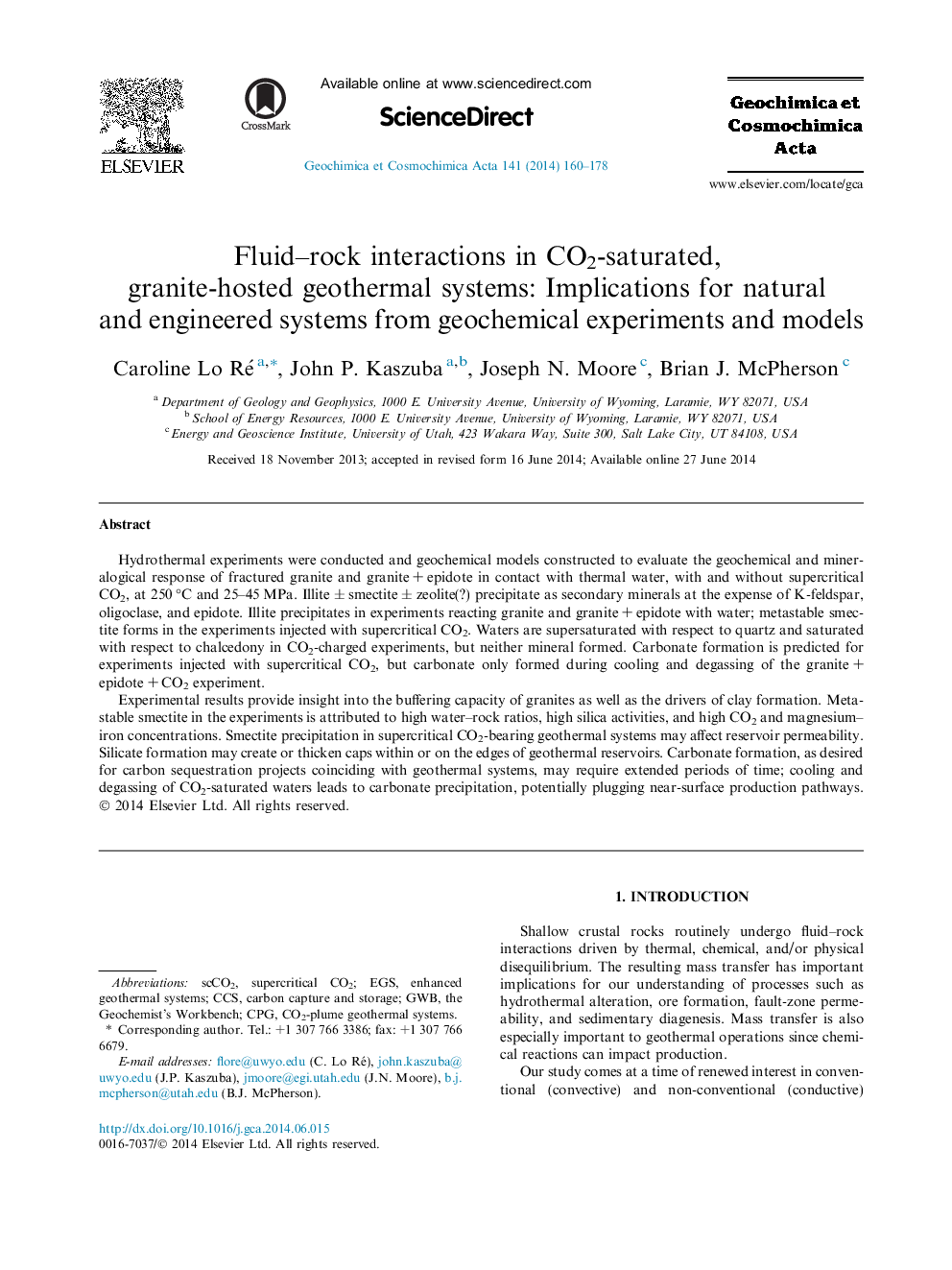 تعامل مایع-سنگ در سیستم های زمین گرمایی میزبان سیاتیک اشباع شده و گرانیتی: اثرات سیستم های طبیعی و مهندسی از آزمایشات و مدل های ژئوشیمیایی 