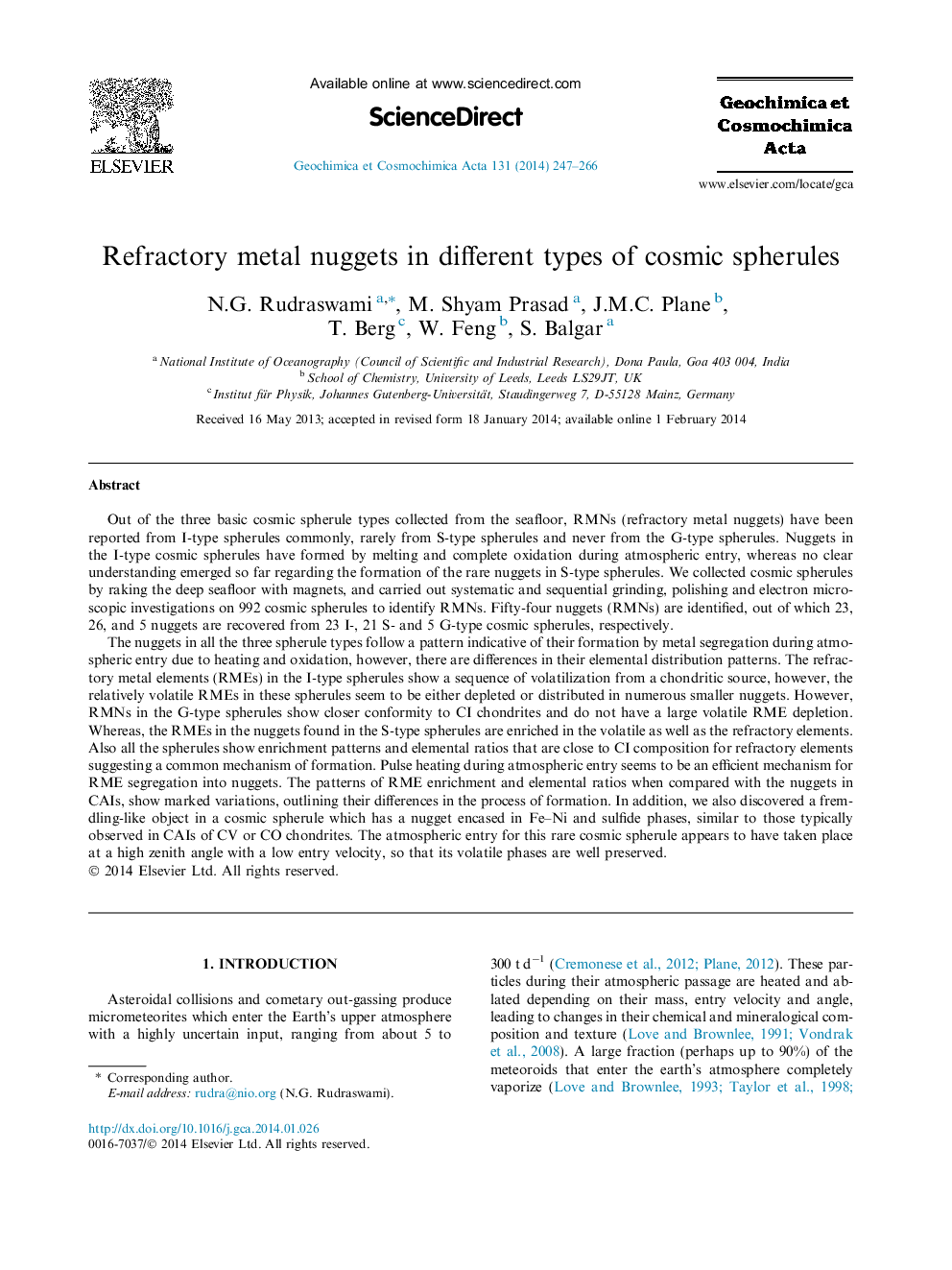 Refractory metal nuggets in different types of cosmic spherules