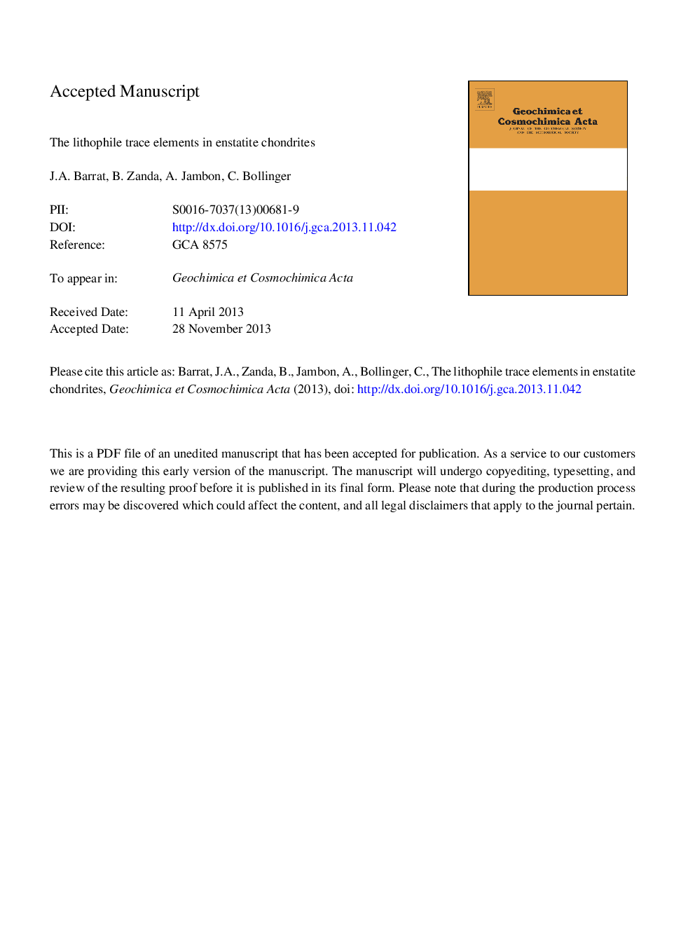 The lithophile trace elements in enstatite chondrites