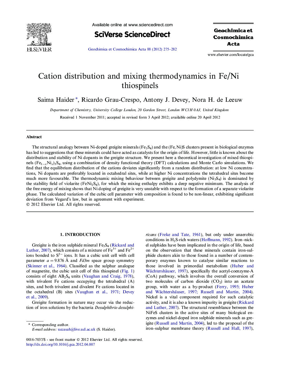 Cation distribution and mixing thermodynamics in Fe/Ni thiospinels