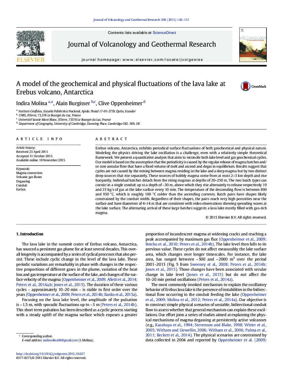 A model of the geochemical and physical fluctuations of the lava lake at Erebus volcano, Antarctica