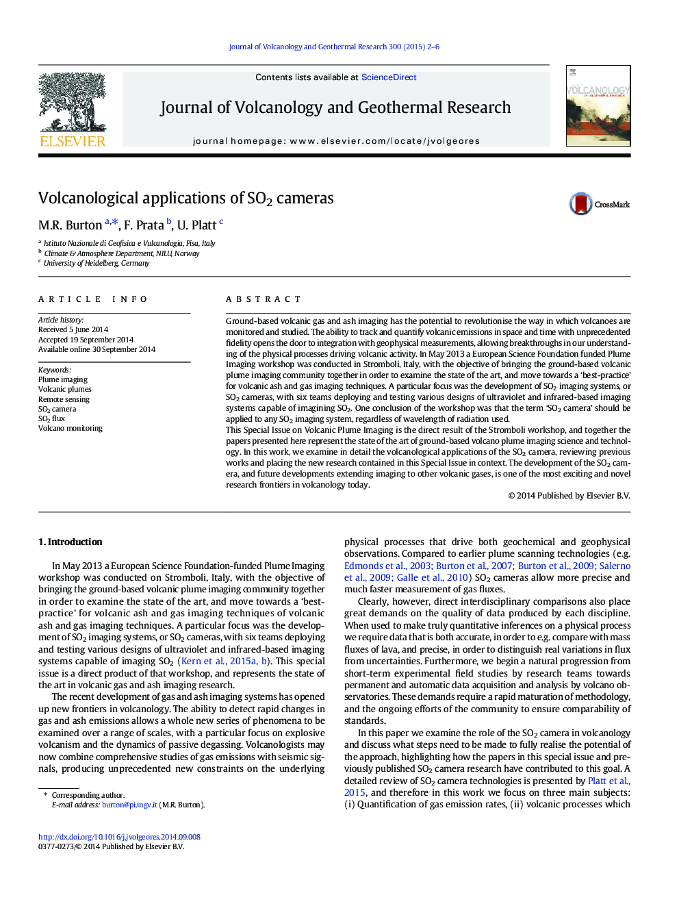 Volcanological applications of SO2 cameras