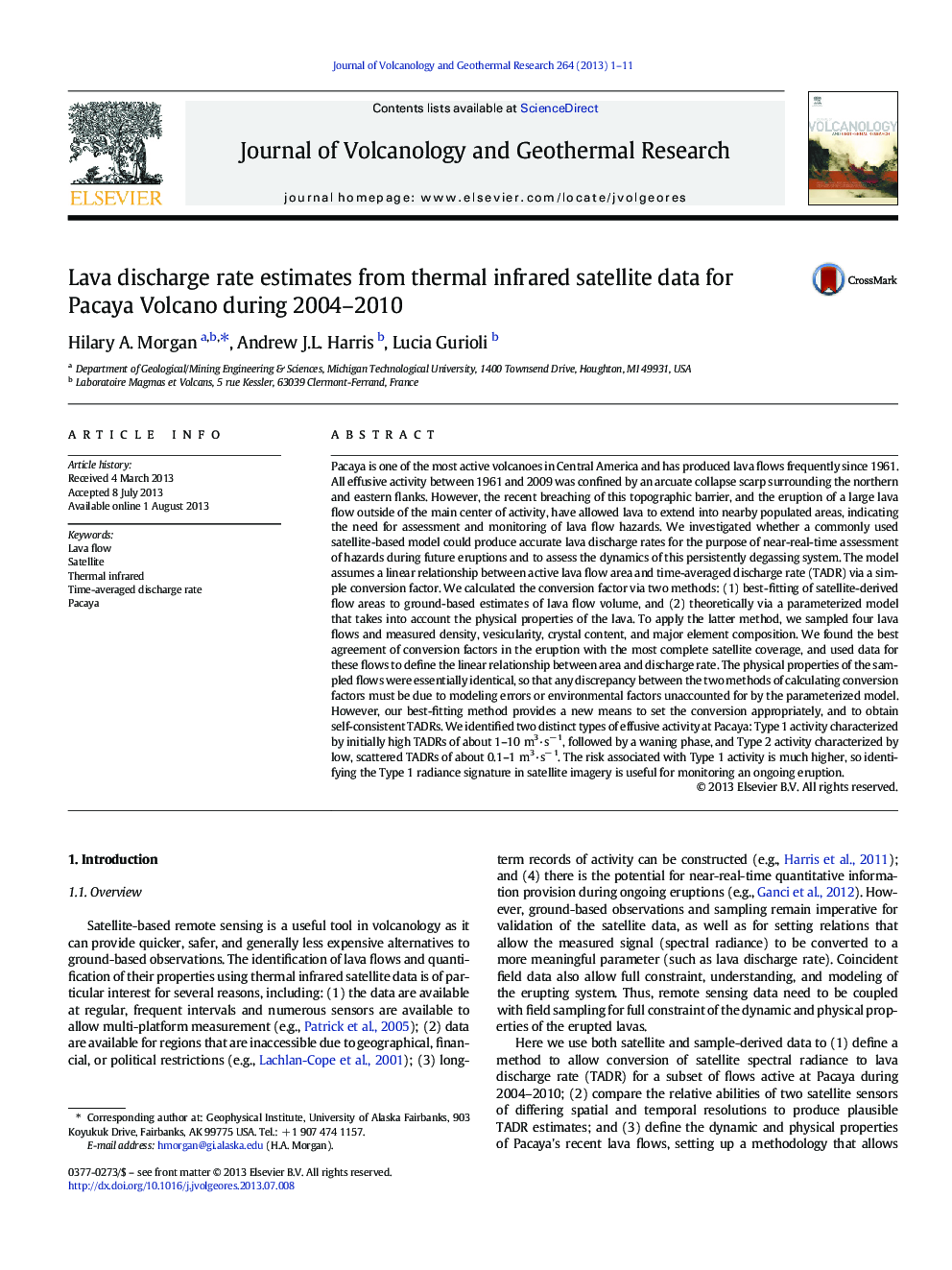 Lava discharge rate estimates from thermal infrared satellite data for Pacaya Volcano during 2004-2010