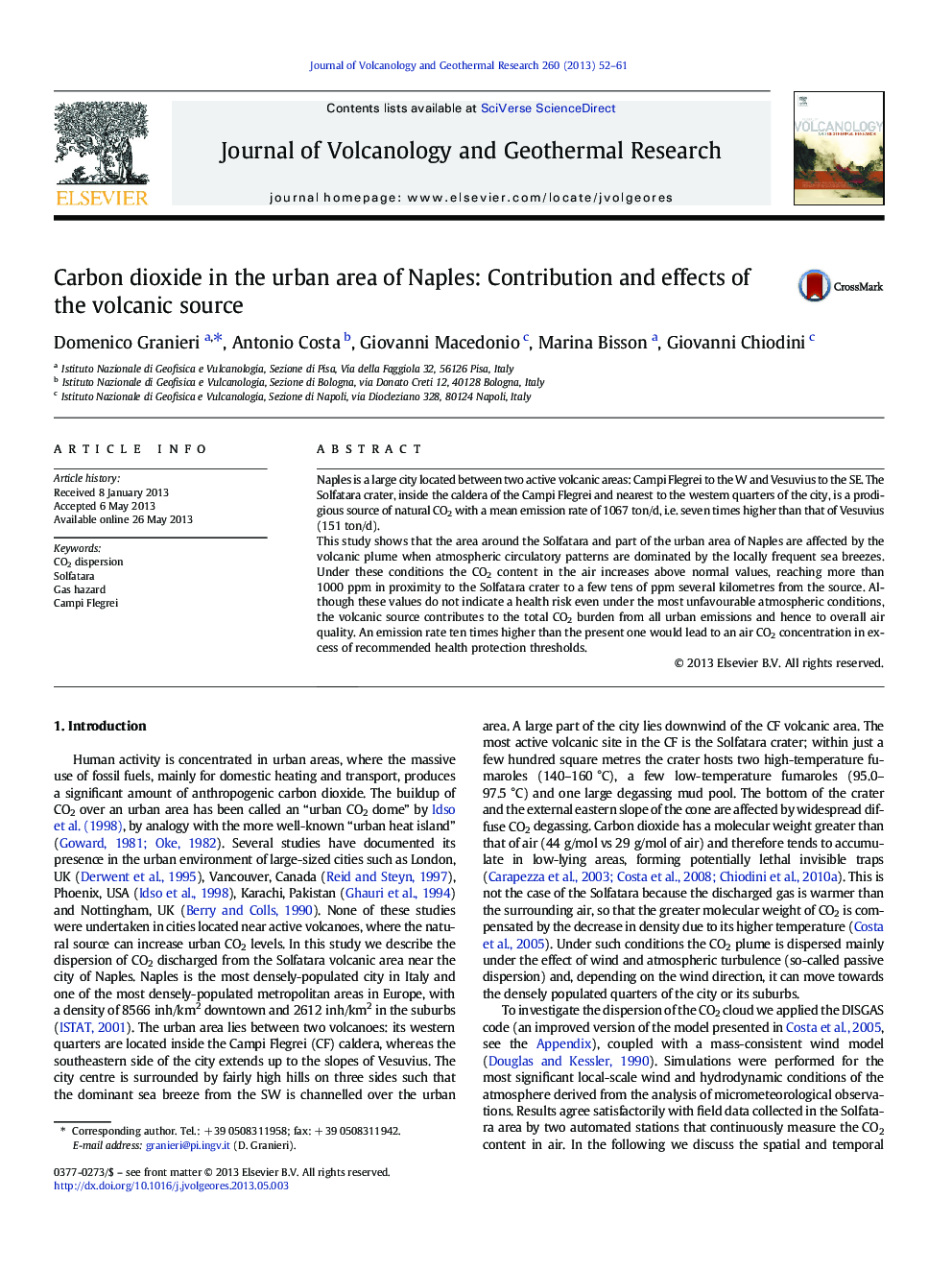 Carbon dioxide in the urban area of Naples: Contribution and effects of the volcanic source