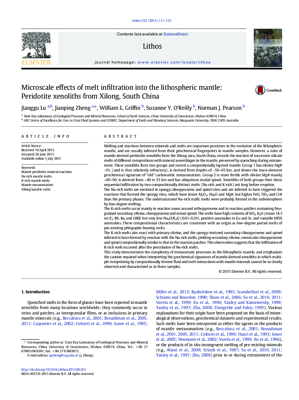 Microscale effects of melt infiltration into the lithospheric mantle: Peridotite xenoliths from Xilong, South China