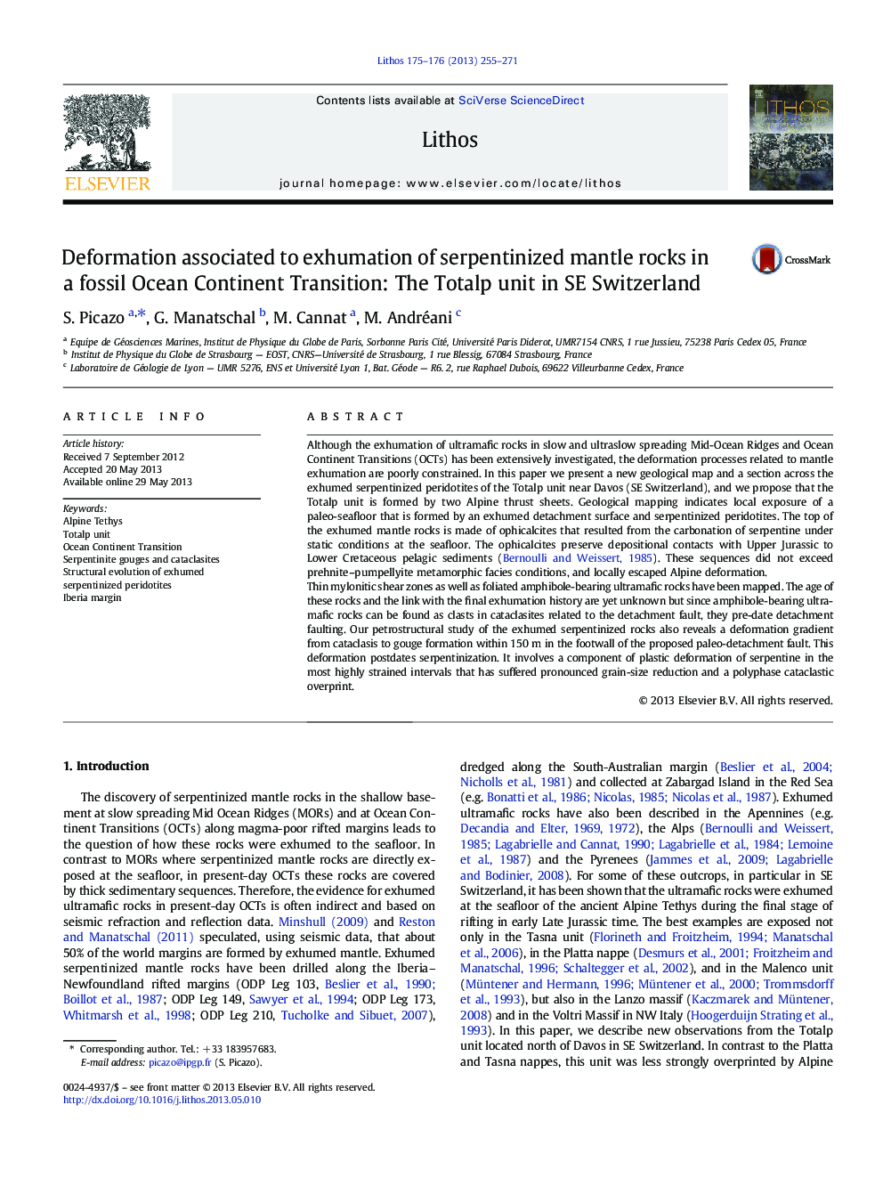 Deformation associated to exhumation of serpentinized mantle rocks in a fossil Ocean Continent Transition: The Totalp unit in SE Switzerland