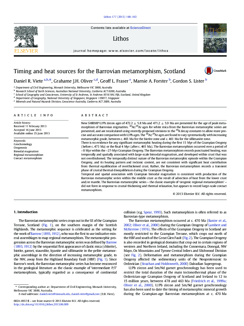 Timing and heat sources for the Barrovian metamorphism, Scotland