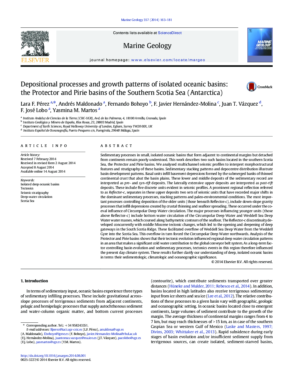 Depositional processes and growth patterns of isolated oceanic basins: the Protector and Pirie basins of the Southern Scotia Sea (Antarctica)