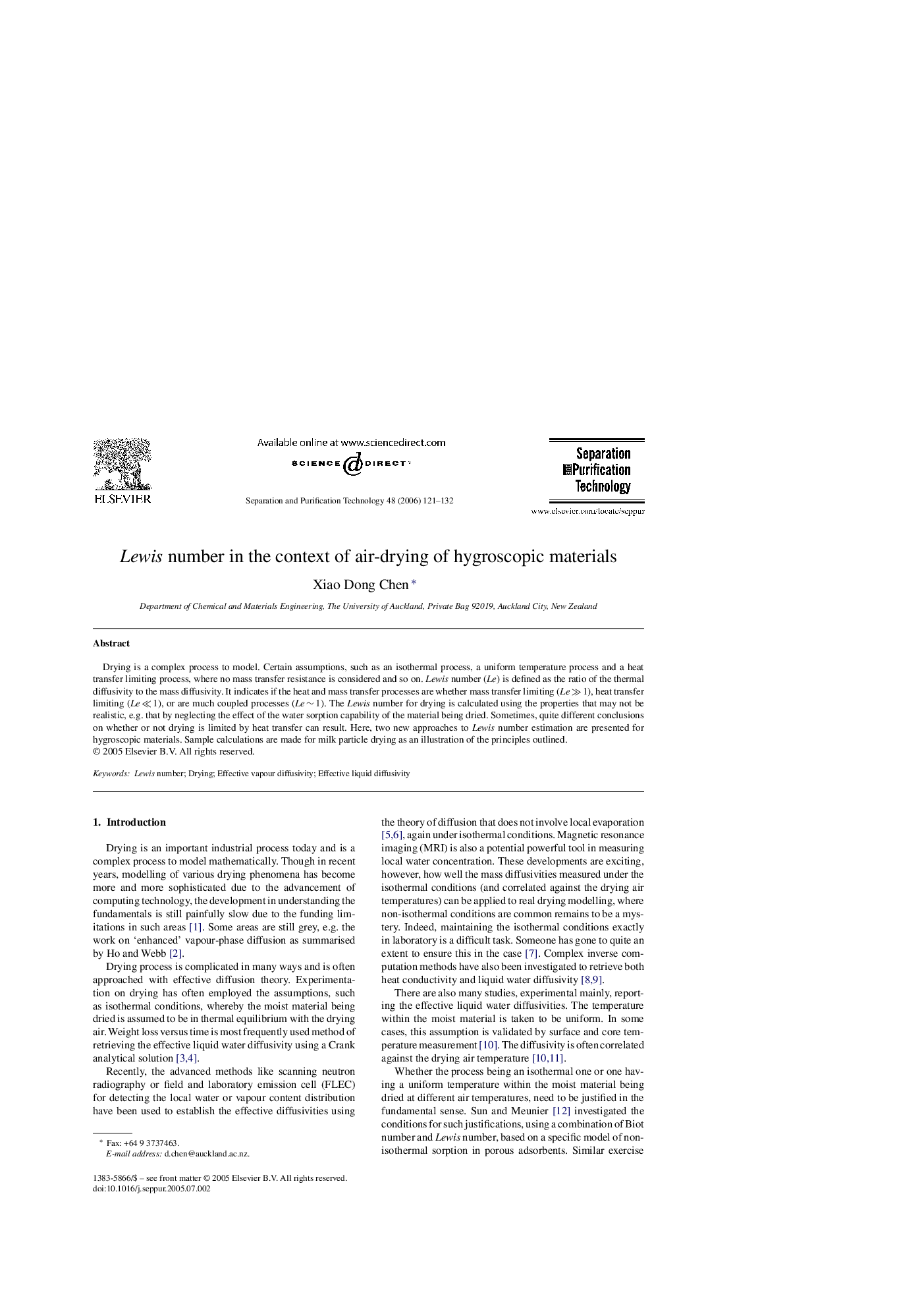 Lewis number in the context of air-drying of hygroscopic materials